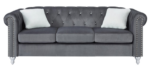 Glory Furniture Raisa Gray Velvet Sofa