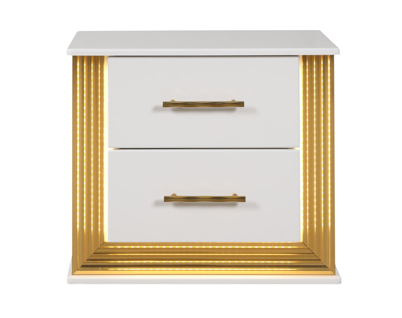 Galaxy Home Obsession White Gold Nightstand