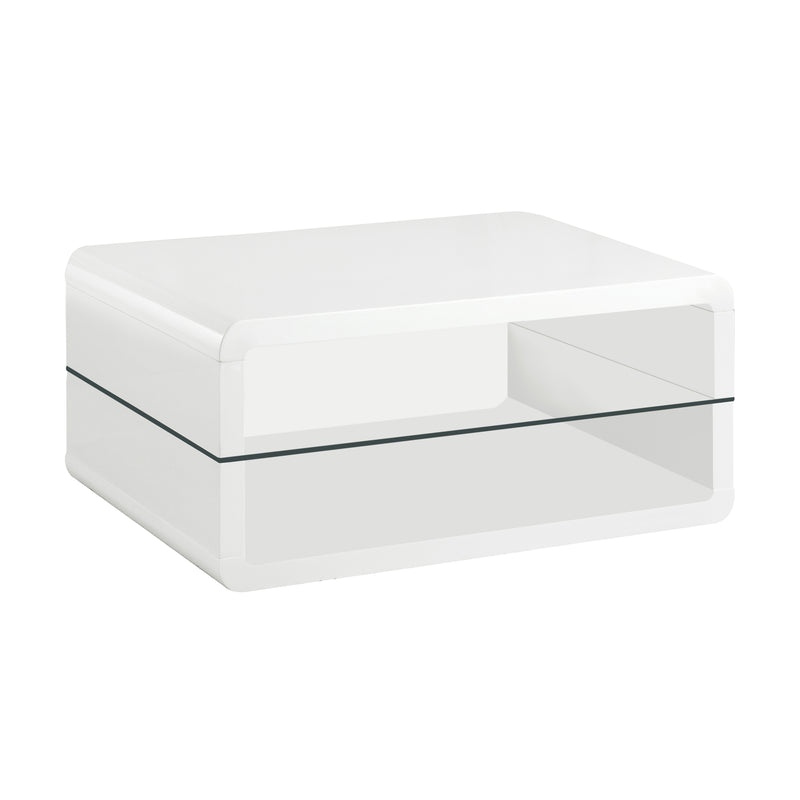 Coaster Furniture Elana Glossy White 3pc Coffee Table Set