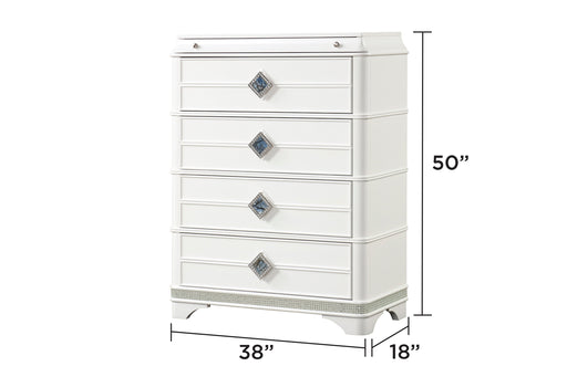 Galaxy Home Laguna Off White 5 Drawer Chest