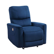 Home Elegance Artem Blue Power Rocker Reclining Chair