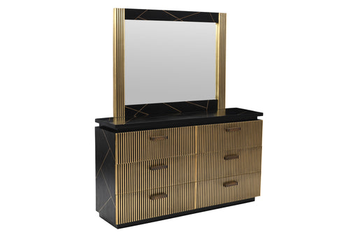 Galaxy Home Allure Black Dresser and Mirror