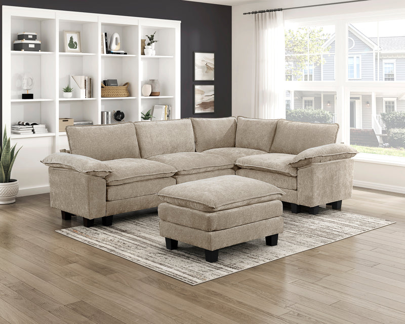 Home Elegance Dublin Taupe Ottoman