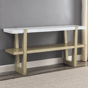 Steve Silver Perth White Marble Sofa Table