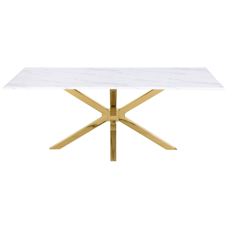 Coaster Furniture Venera White Gold Dining Table
