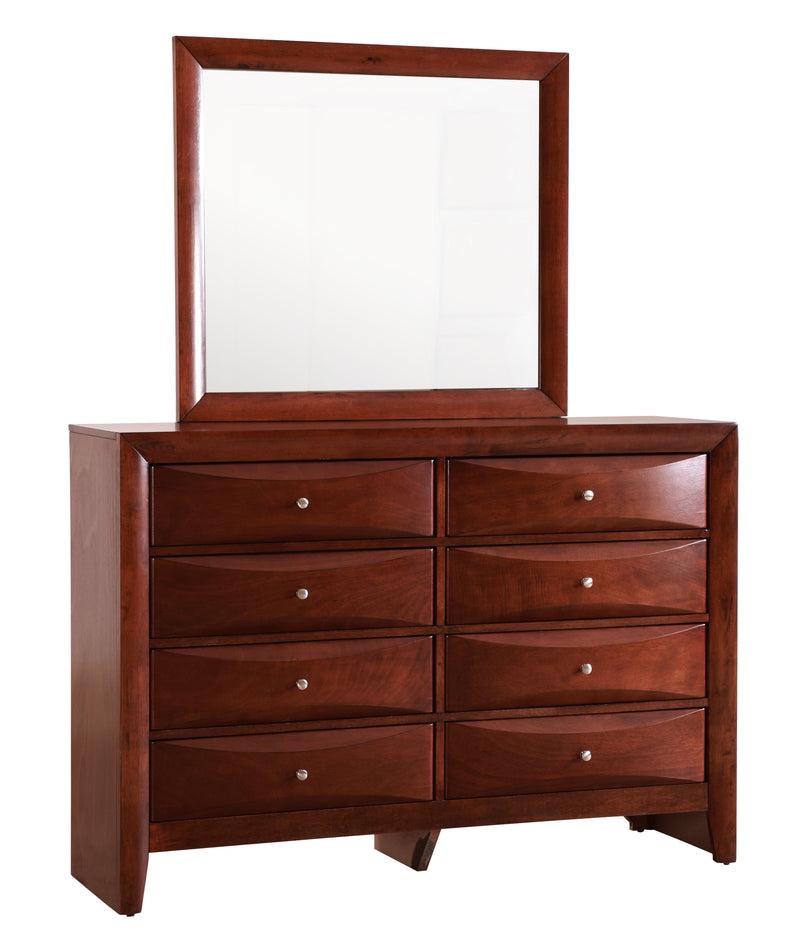 Glory Furniture Marilla Cappuccino Dresser and Mirror