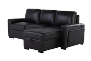 Global Furniture U1830 Black Charcoal Sofa Bed with USB and Drop Down Table