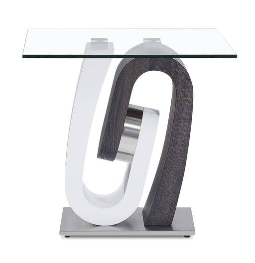 Global Furniture T4127 Dark Grey White End Table