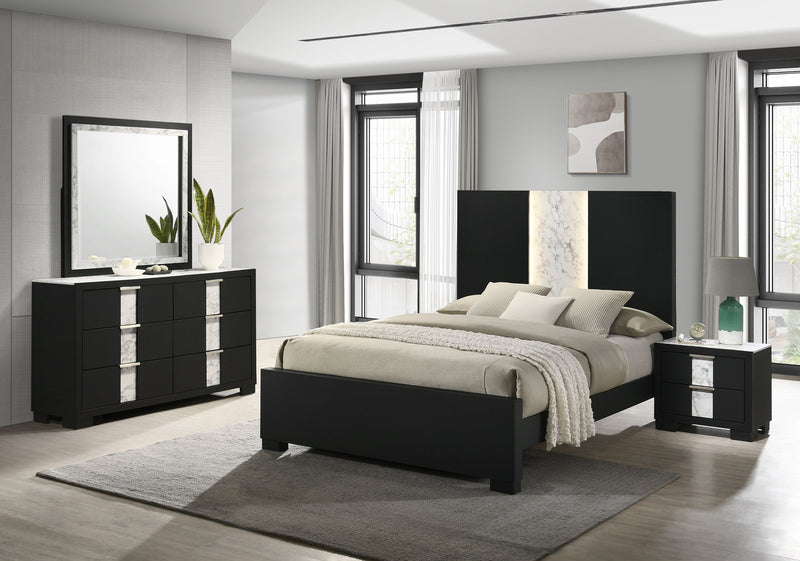 Crown Mark Rangley Black Night Stand