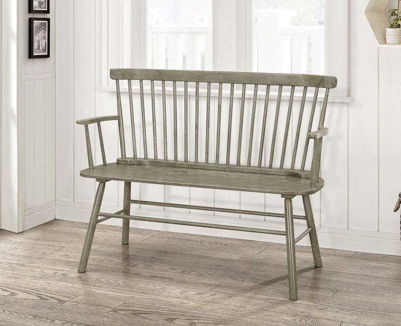 Crown Mark Jerimiah Grey Spindleback Bench