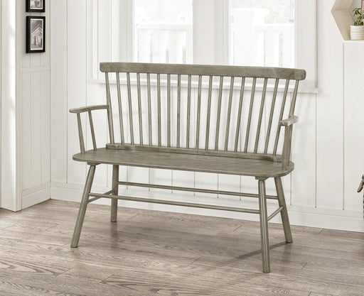 Crown Mark Jerimiah Grey Spindleback Bench