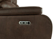 New Classic Furniture Brooking Brown Power Console Loveseat