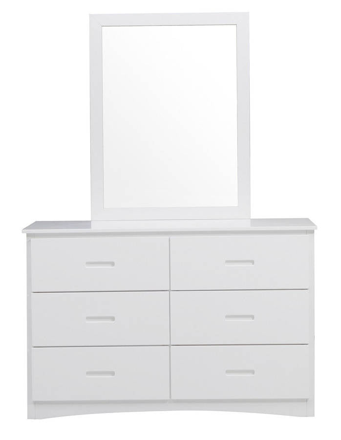 Home Elegance Galen White Dresser and Mirror
