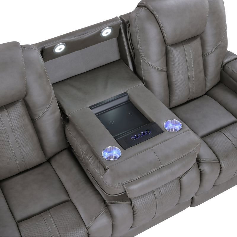 Steve Silver Daniel Leather Triple Power Sofa