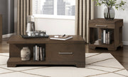 Home Elegance Brown 3pc Coffee Table Set