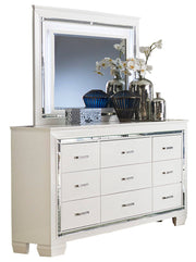 Home Elegance Allura White Dresser and Mirror