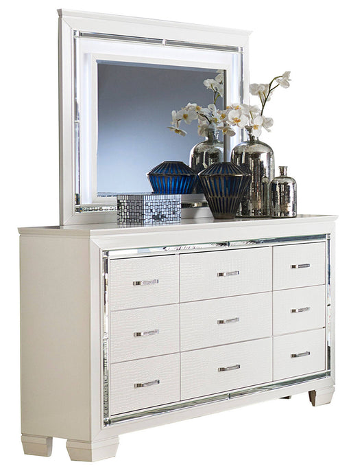 Home Elegance Allura White Dresser and Mirror