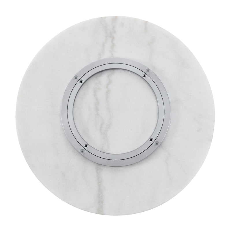 Steve Silver Arken White Marble 18 Inch Lazy Susan