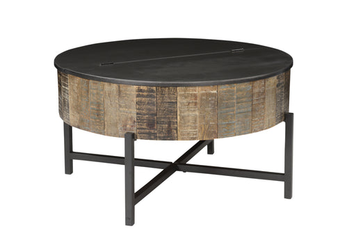 Galaxy Home T1216 Rustic Vintage Round Storage Coffee Table
