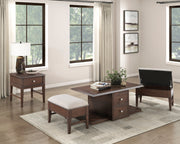 Home Elegance Claremore Brown 3pc Coffee Table Set
