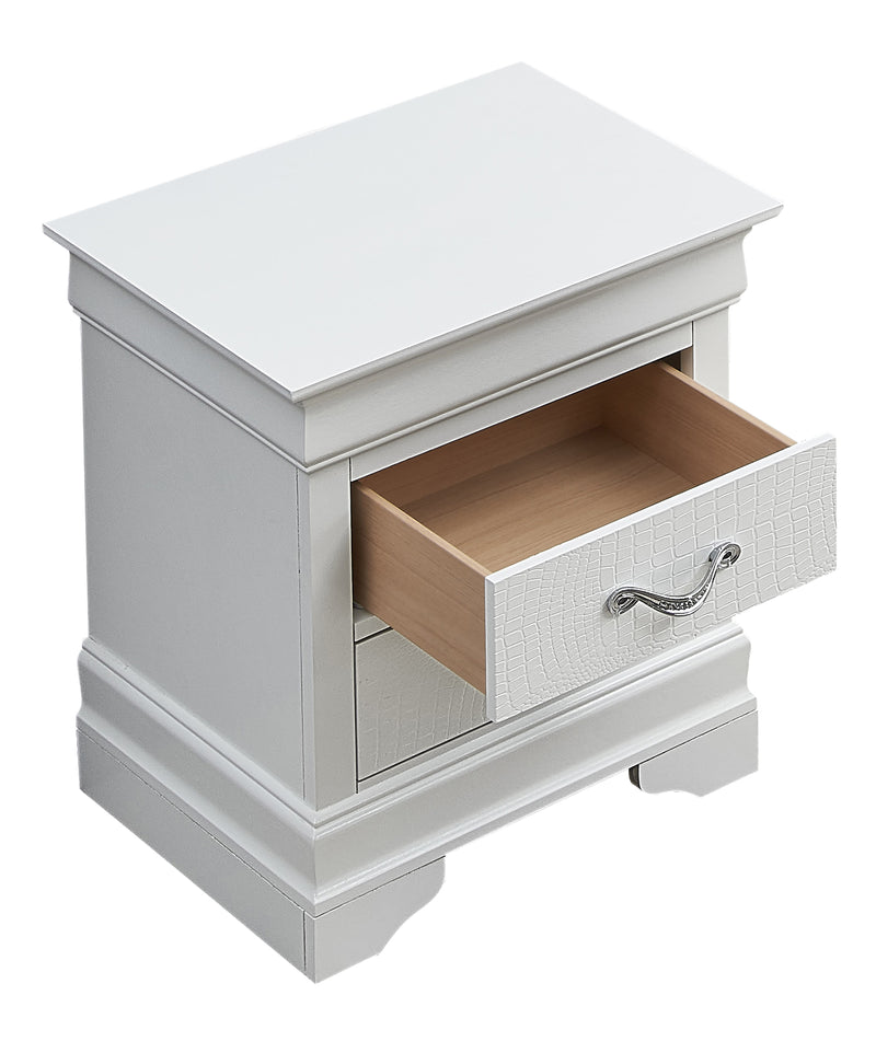 Glory Furniture Lorana White Pearl Nightstand