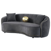 Coaster Furniture Brookside Dark Grey Velvet Curved Sofa