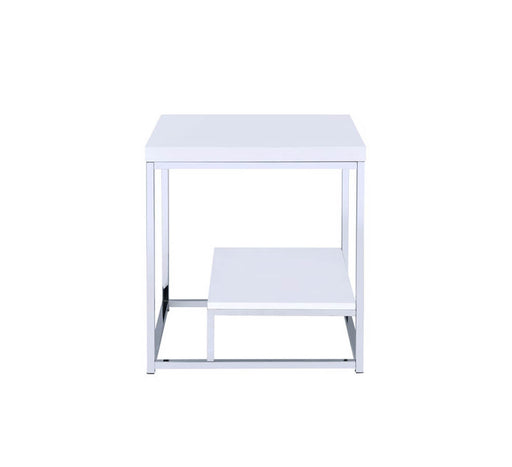 Steve Silver Lucia White End Table