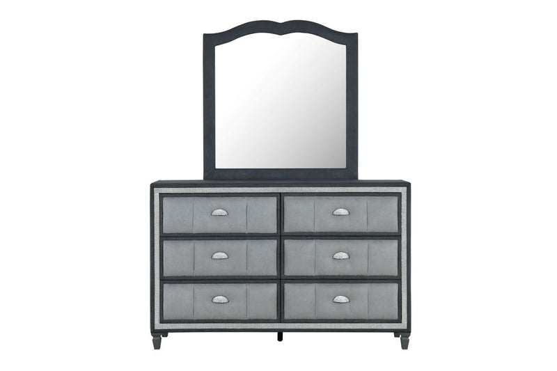 Global Furniture Vanna Dark Grey Dresser and Mirror