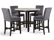 New Classic Furniture Celeste Black Gray 5pc Round Counter Height Set