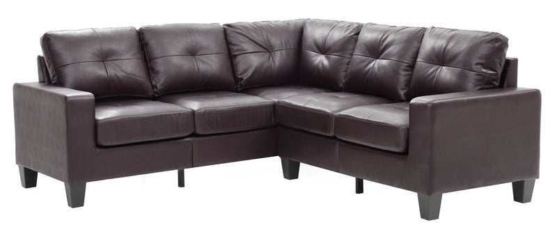 Glory Furniture Newbury Dark Brown Faux Leather Sectional
