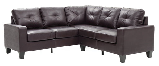 Glory Furniture Newbury Dark Brown Faux Leather Sectional
