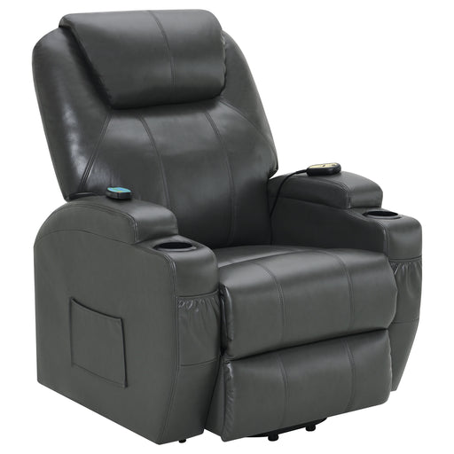 Coaster Furniture Sanger Grey Power Lift Massage Recliner