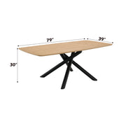 Acme Furniture Lawton Natural Black Dining Table