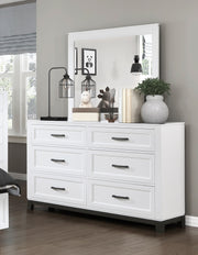 Home Elegance Garretson White Dresser And Mirror