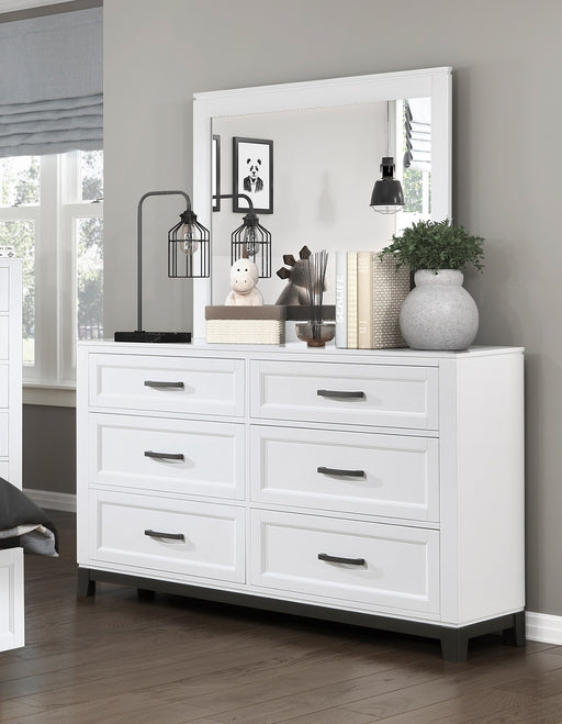 Home Elegance Garretson White Dresser And Mirror