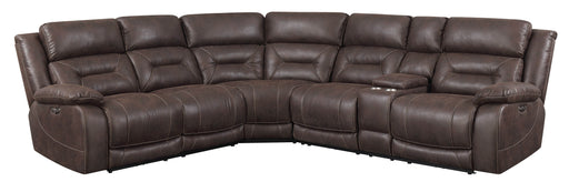 Steve Silver Aria Saddle Brown Fabric 3pc Reclining Sectional