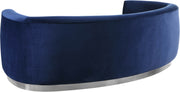 Meridian Furniture Julian Navy Velvet Chrome Sofa