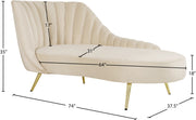 Meridian Furniture Margo Pink Velvet Chaise