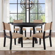 Steve Silver Aubrey Camel Black 5pc Round Dining Set