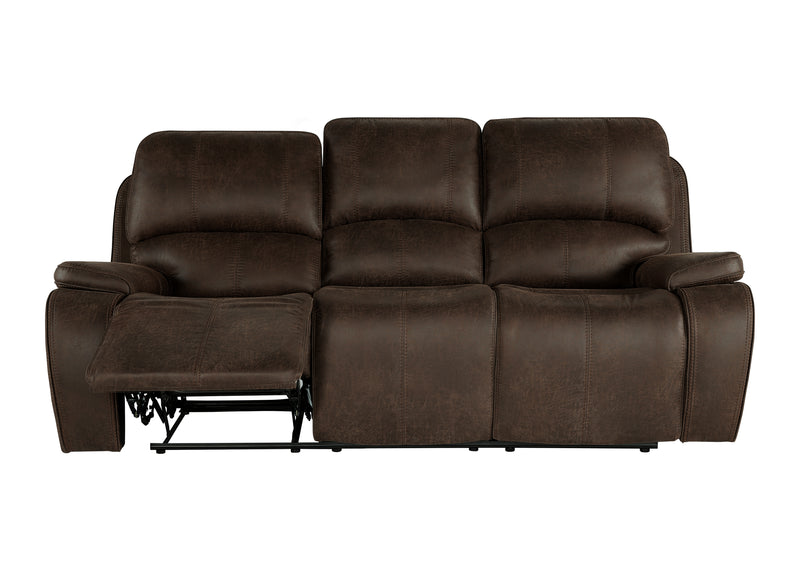 New Classic Furniture Brooking Brown Sofa with Dual Recliner