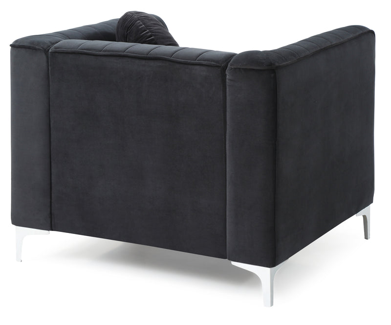 Glory Furniture Delray Navy Blue Velvet Microsuede Chair