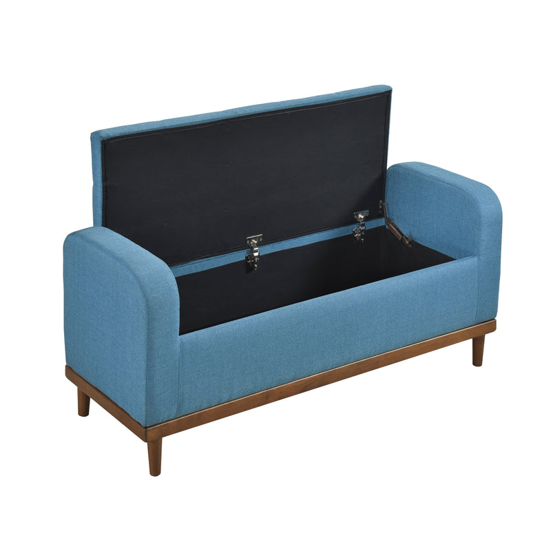 Home Elegance Brigitte Blue Lift Top Storage Bench