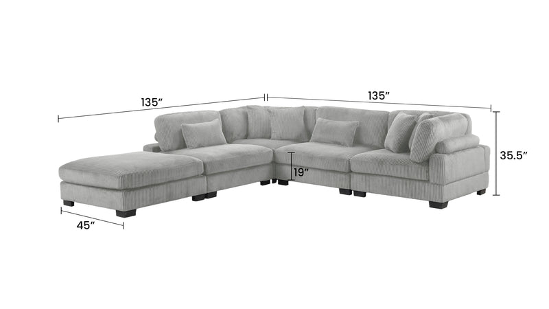 Galaxy Home Bentley Gray Setup 2 Sectional