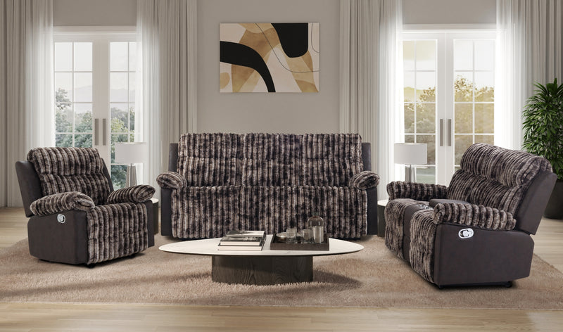 Global Furniture U6028 Brown 3pc Living Room Set