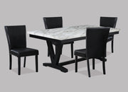 Crown Mark Tanner Black White 5pc Dining Room Set