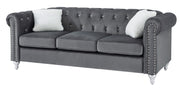 Glory Furniture Raisa Gray Velvet Sofa