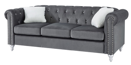 Glory Furniture Raisa Gray Velvet Sofa