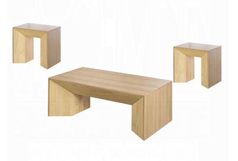 Acme Furniture Harold Natural Oak 3pc Coffee Table Set