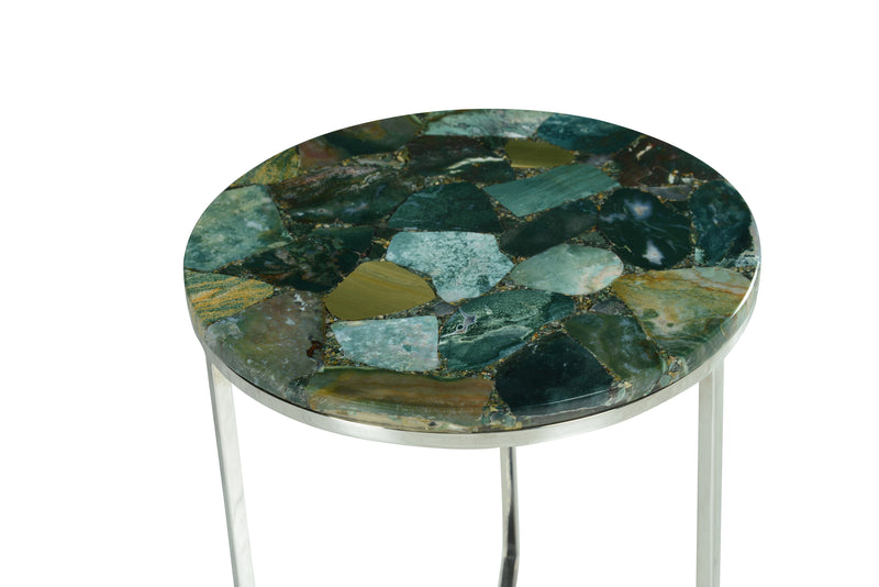 Steve Silver Foster Green jasper Top Chairside Table