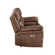 New Classic Furniture Ryland Brown Power Loveseat with Console